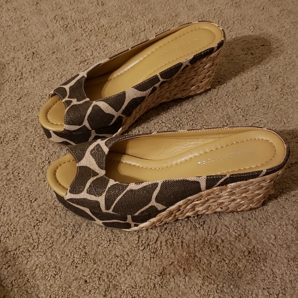 Animal print wedges